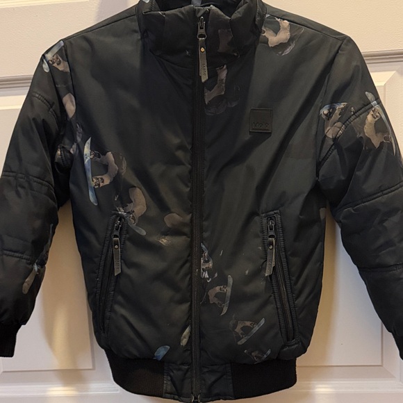 Molo Navy Camouflage Kids Puffer Jacket - Picture 1 of 9
